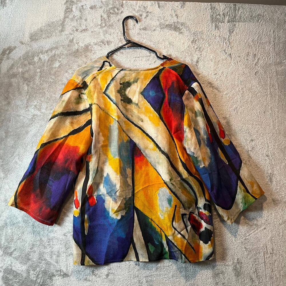 Cocoon Tao House OOAK Art‎ to Wear Open Fine Wool Lux Cardigan Size S/M